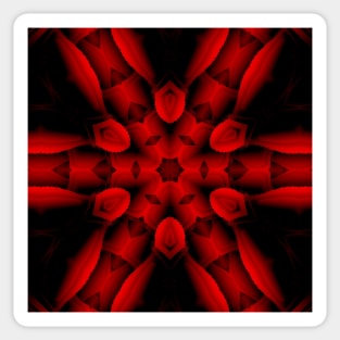 scarlet hexagonal floral fantasy kaleidoscopic design Sticker